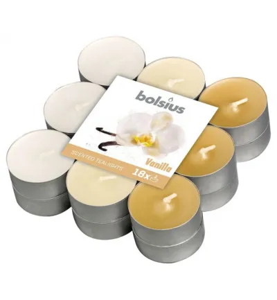 Bolsius Geurtheelicht Multi Colour Brick 18 Vanille (18 stuks)