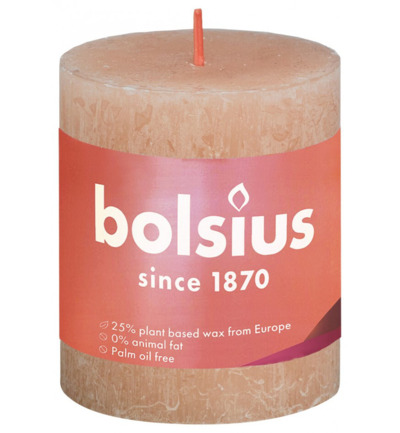 Bolsius Rustiekkaars Shine 80/68 Misty Pink (1 stuk)