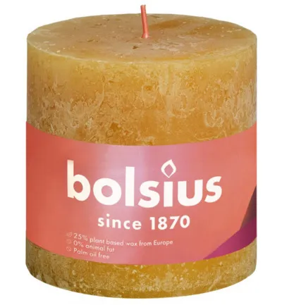 Bolsius Rustiekkaars Shine 100/100 Honeycomb Yellow (1 stuk)