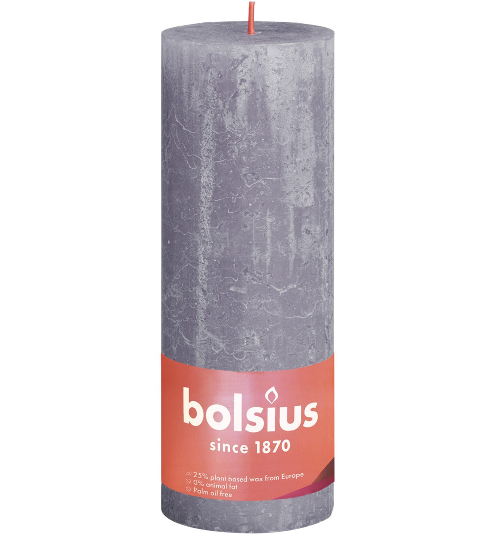 Bolsius Rustiekkaars Shine 190/68 Frosted Lavender (1 stuk)