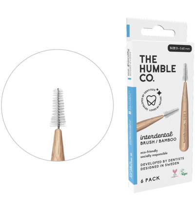 The Humble Co. Interdental borstel 0.60 mm blauw (6 stuks)