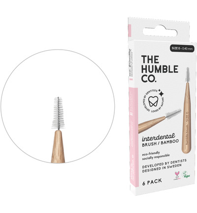 The Humble Co. Interdental borstel 0.40 mm roze (6 stuks)