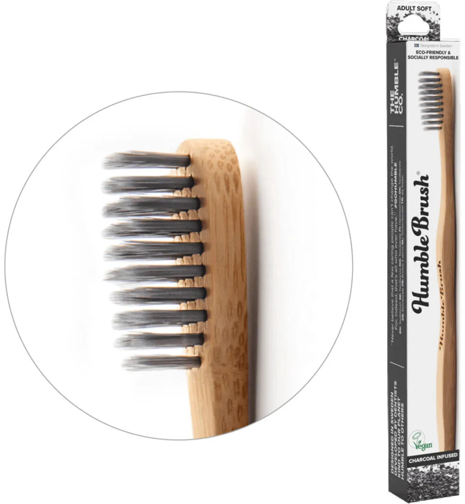 The Humble Co. Tandenborstel bamboe charcoal (1 stuk)