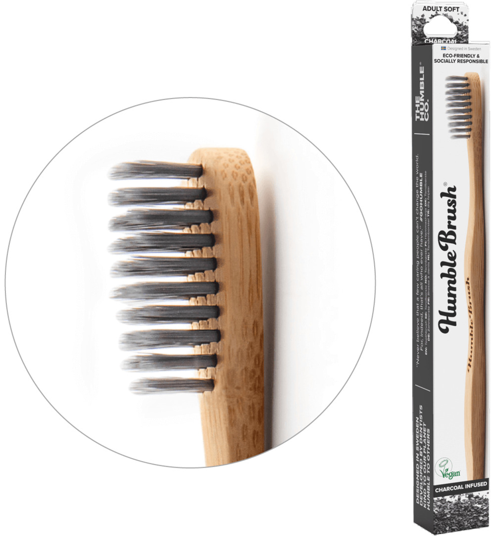 The Humble Co. Tandenborstel bamboe charcoal (1 stuk)