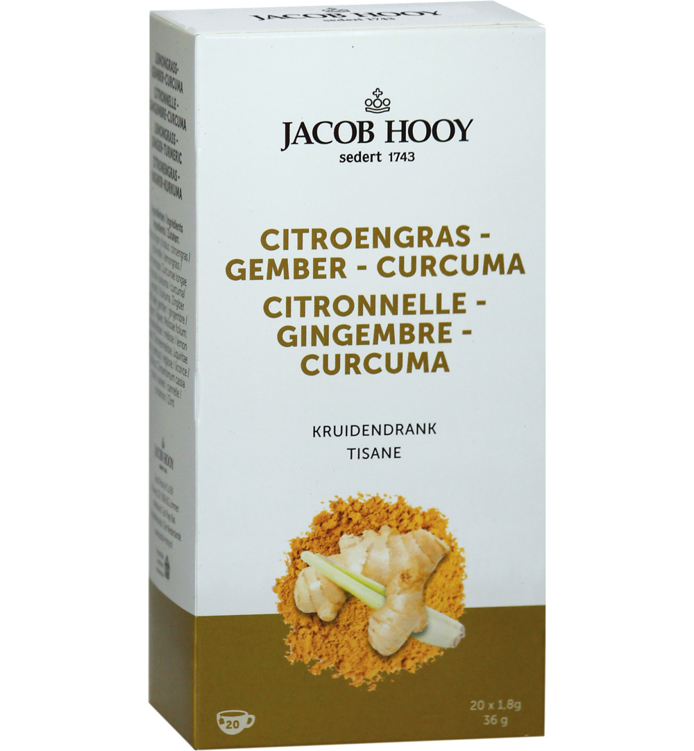Jacob Hooy Citroengras Gember Curcuma Thee (20 stuks)
