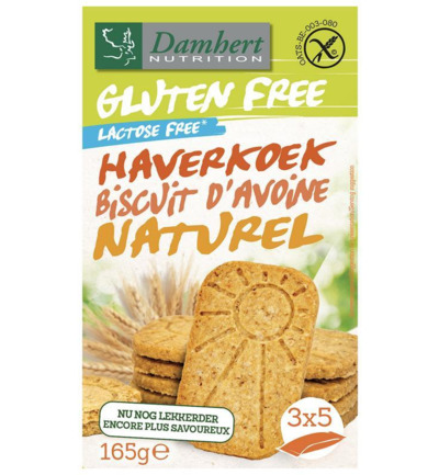 Damhert Haverkoekjes Naturel Glutenvrij (165 gr)