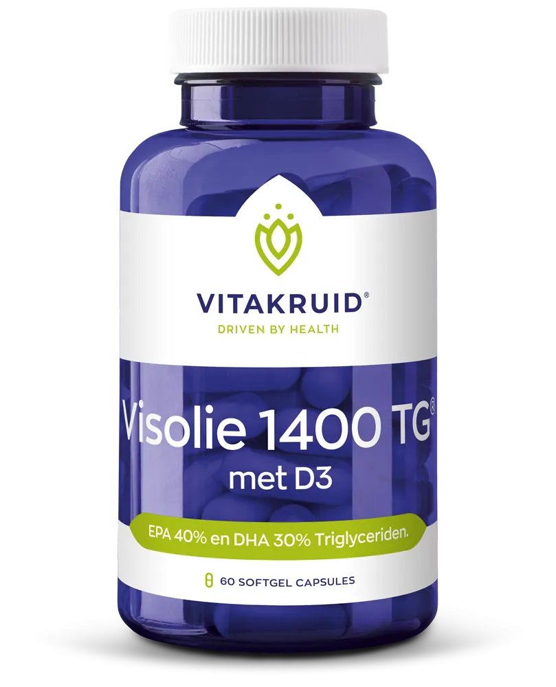 Vitakruid Visolie 1400 Tg® Triglyceriden Met D3 (60 Softgels)