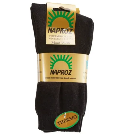 Naproz Thermo sokken zwart maat 35-38 (3 paar)