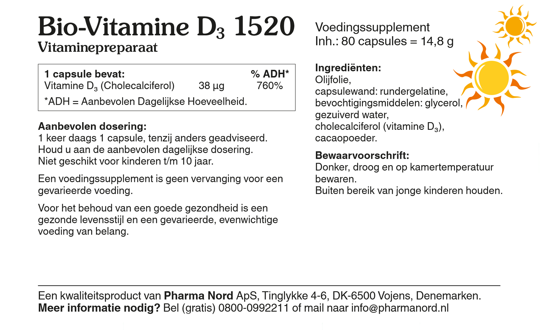 Pharma Nord Bio Vitamine D3 38mcg (80 capsules)