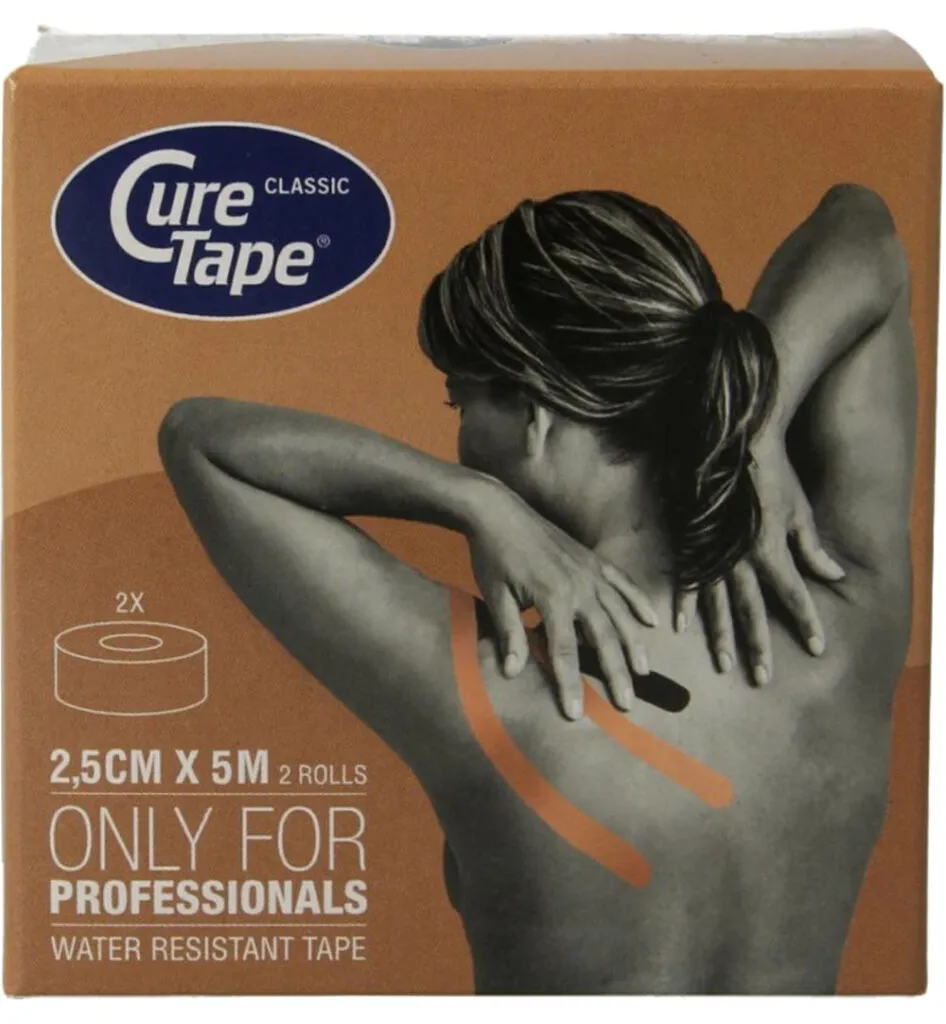 Curetape Tape 2,5 cm x 5mtr beige (2 stuks)
