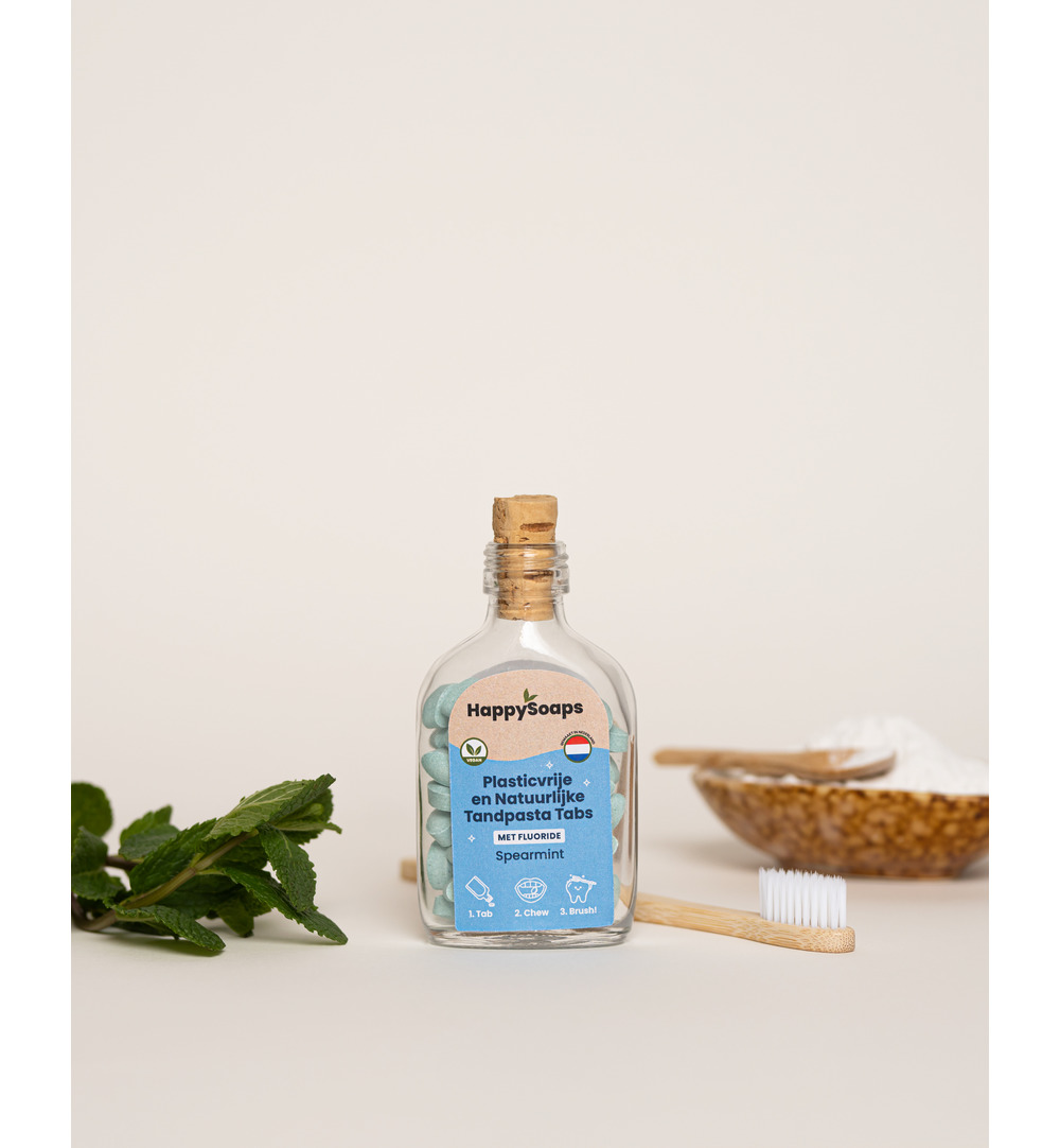 Happysoaps Tandpasta tabs met fluoride (62 tabletten)