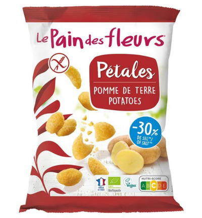 Le Pain Des Fleurs Chips Naturel -30% Zout Bio Glutenvrij Vegan (75 gr)