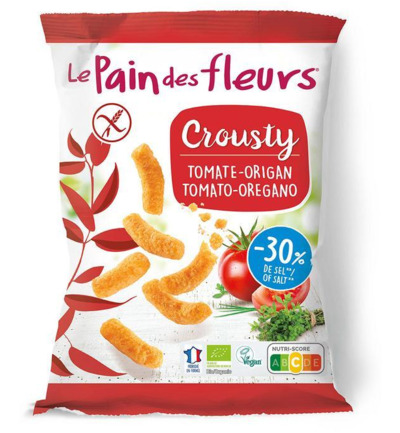 Le Pain Des Fleurs Chips Gepoft Tomaat Basilicum Glutenvrij Bio Vegan (75 gr)