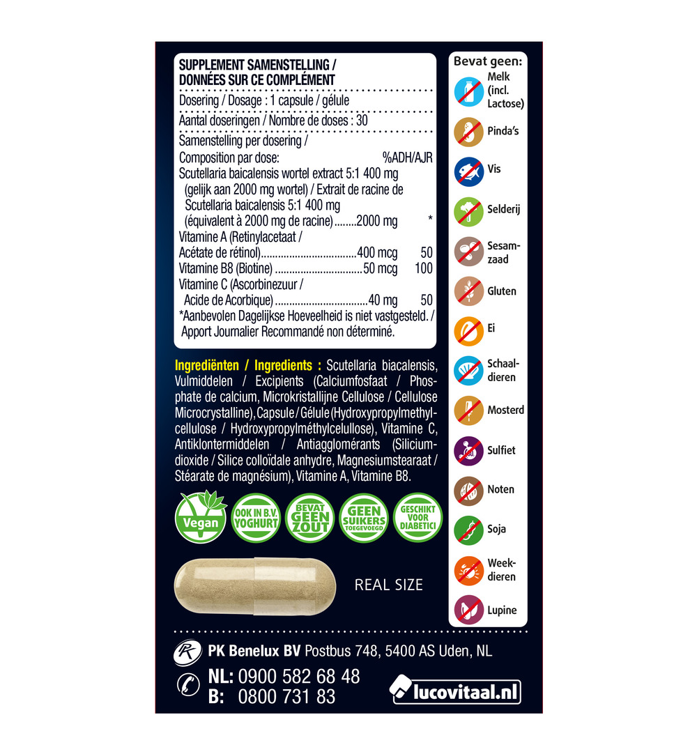 Lucovitaal Scutellaria 2000mg (30 capsules) - image 2