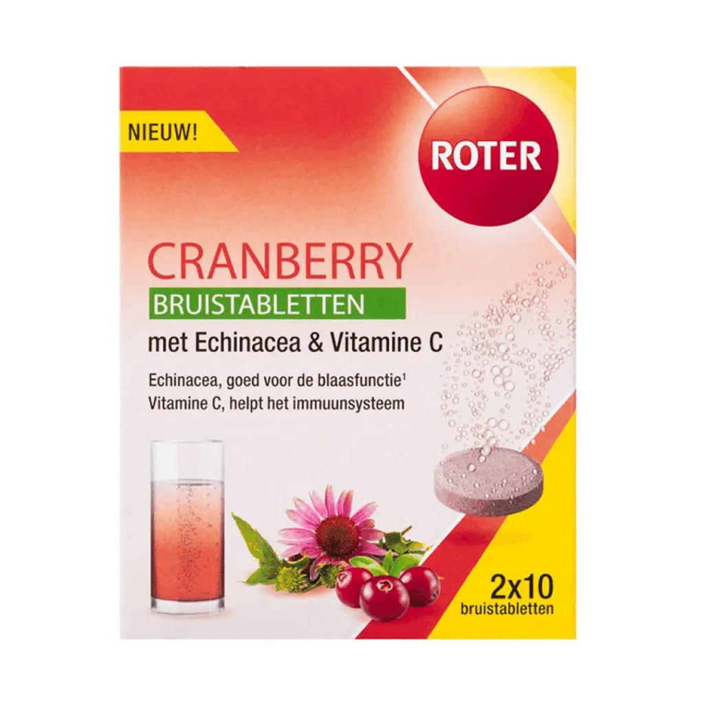 Roter cranberry duopack (20 bruistabletten)