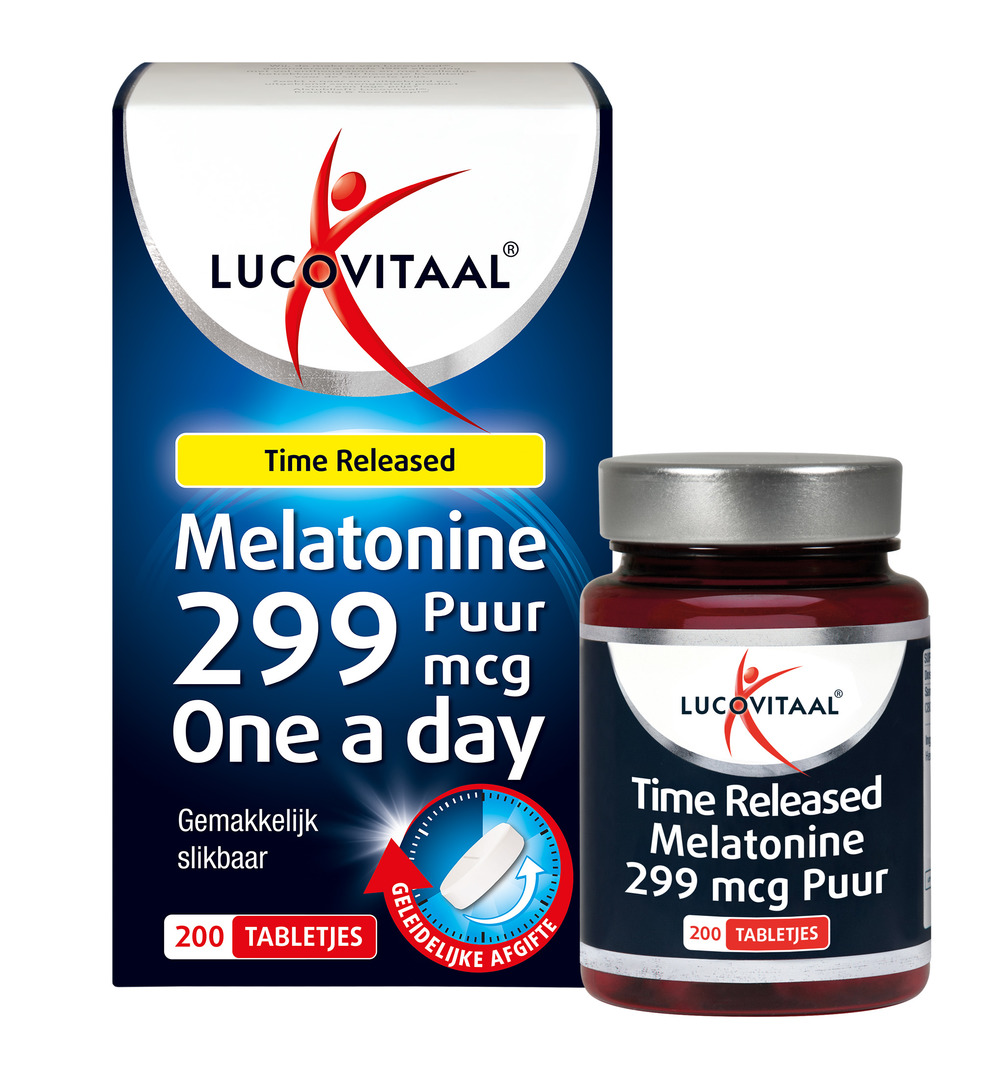 Lucovitaal Melatonine Puur 299mcg Time Released (200 tabletten) - image 3