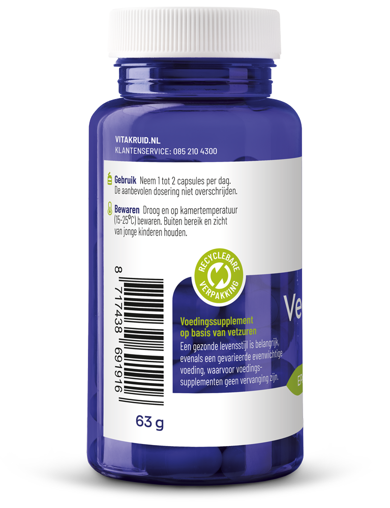 Vitakruid Vegan Omega 3 1000 Tryglyceriden 300 Dha 100 Epa (60 softgels)