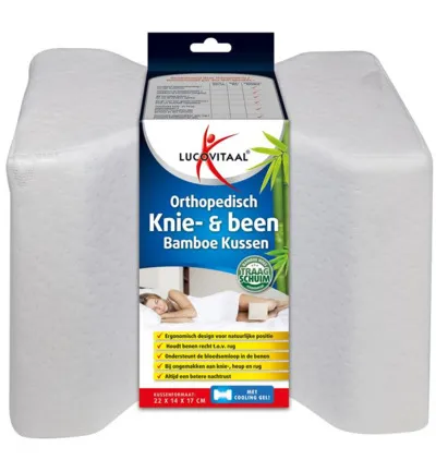 Lucovitaal Bamboe Orth. Knie- & Been Kussen (1 stuk)