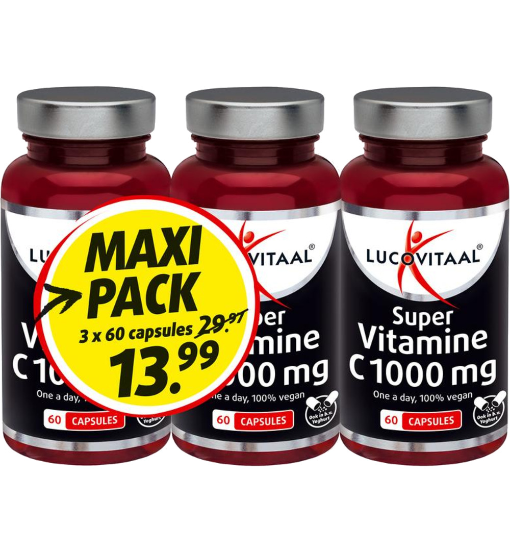 Lucovitaal Vitamine C 1000 3-pack (180 stuks)