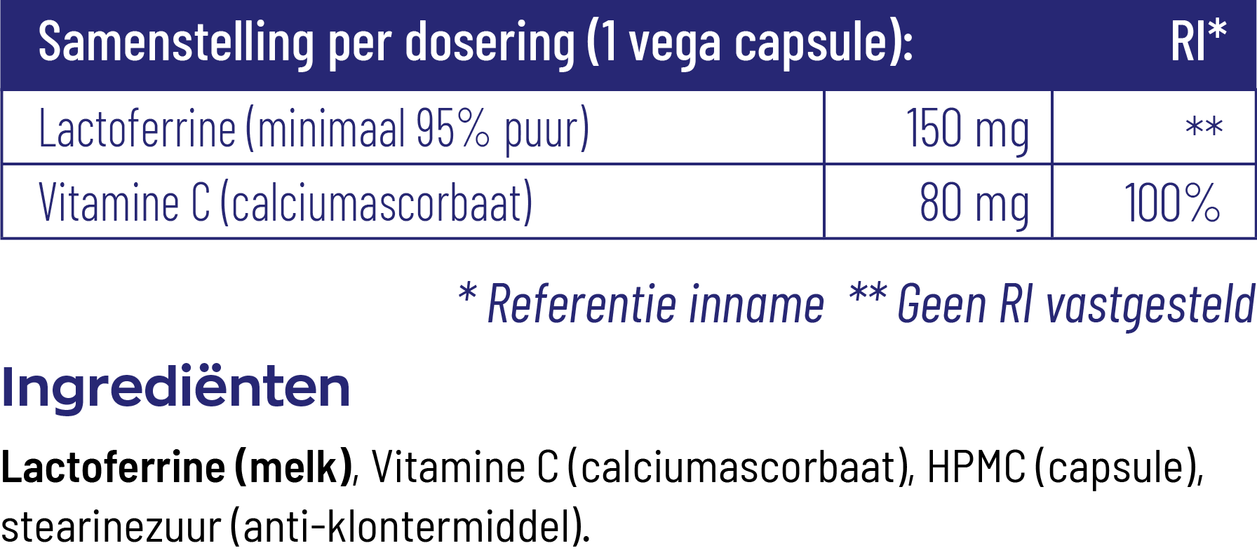 Vitakruid Lactoferrine 150 Mg Minimaal 95% Puur + Vitamine C (60 vega capsules) - image 3