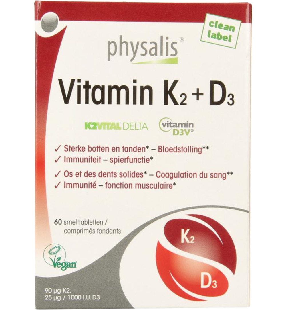 Physalis Vitamine K2 + D3 (60 tabletten)