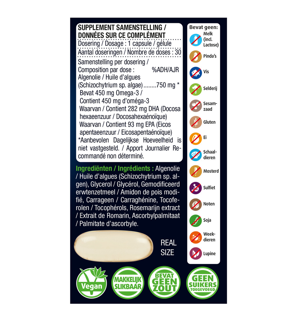 Lucovitaal Omega 3 375mg EPA & DHA Vegan (30 capsules)