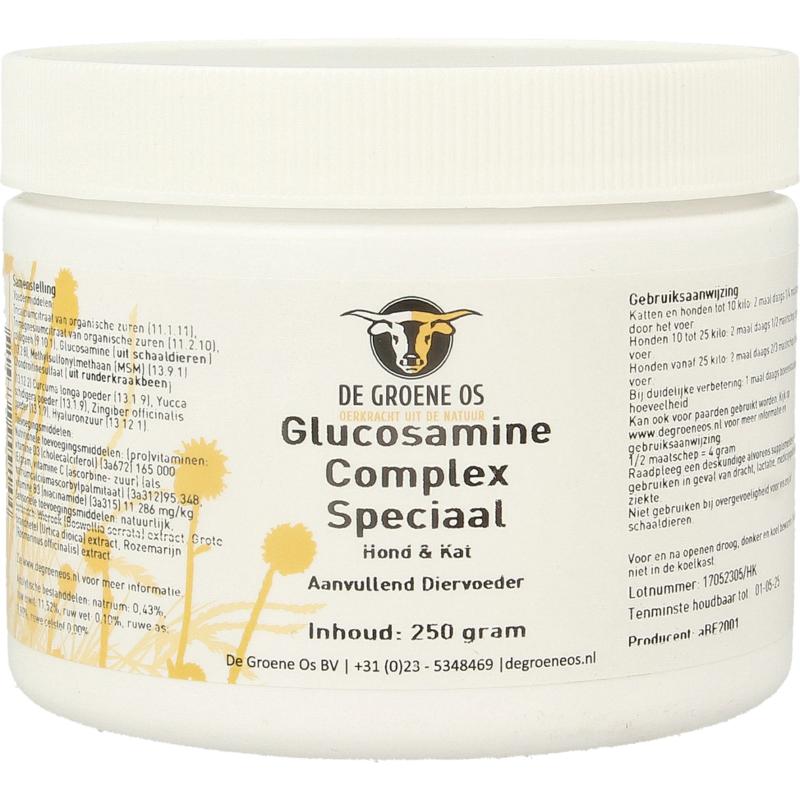 Degroene Os Glucosamine Complex Speciaal H Ond/Kat (250 gr)