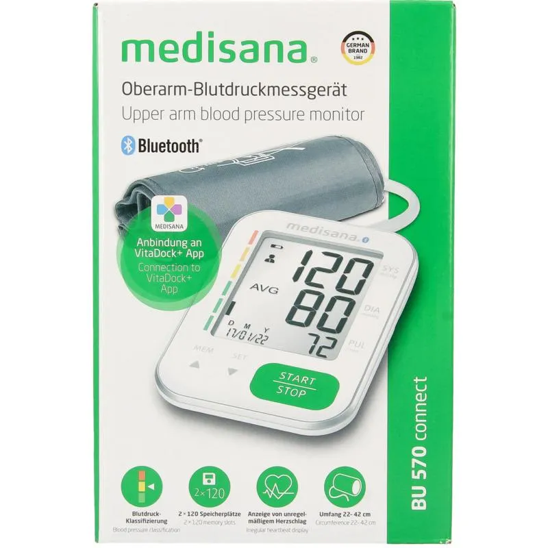 Medisana Bloeddrukmeter BU 570 connect bovenarm wit (1 stuk)