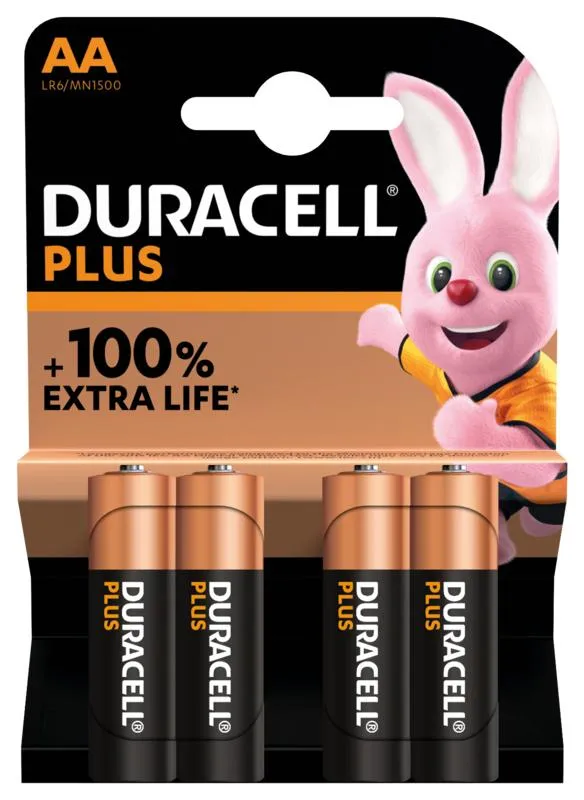 Duracell Alka plus AA (4 stuks)