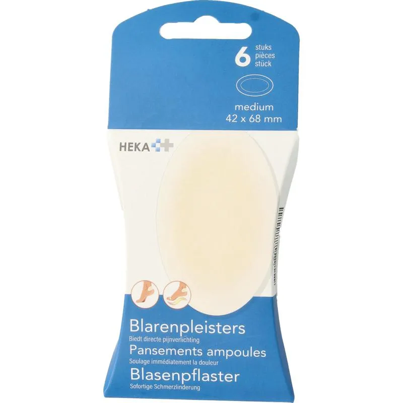 Heka Blarenpleisters Medium 42 X 68 Mm (6 stuks)