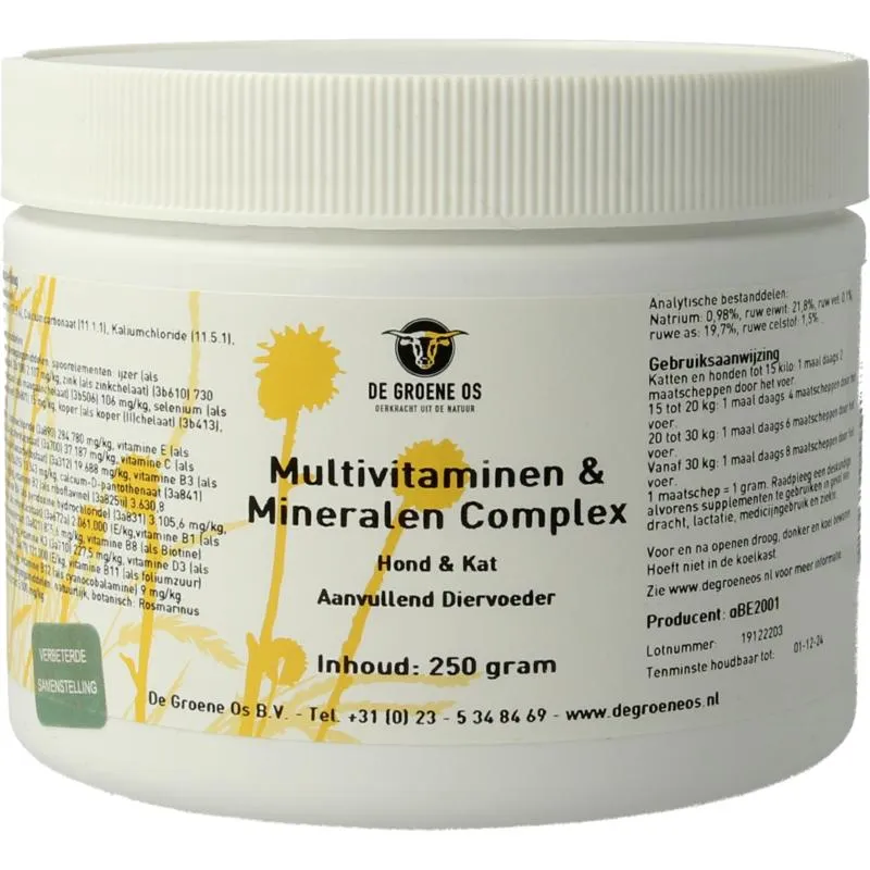 Degroene Os Multi Vitamine & Mineralen Com Plex Hond/Kat (250 gr)