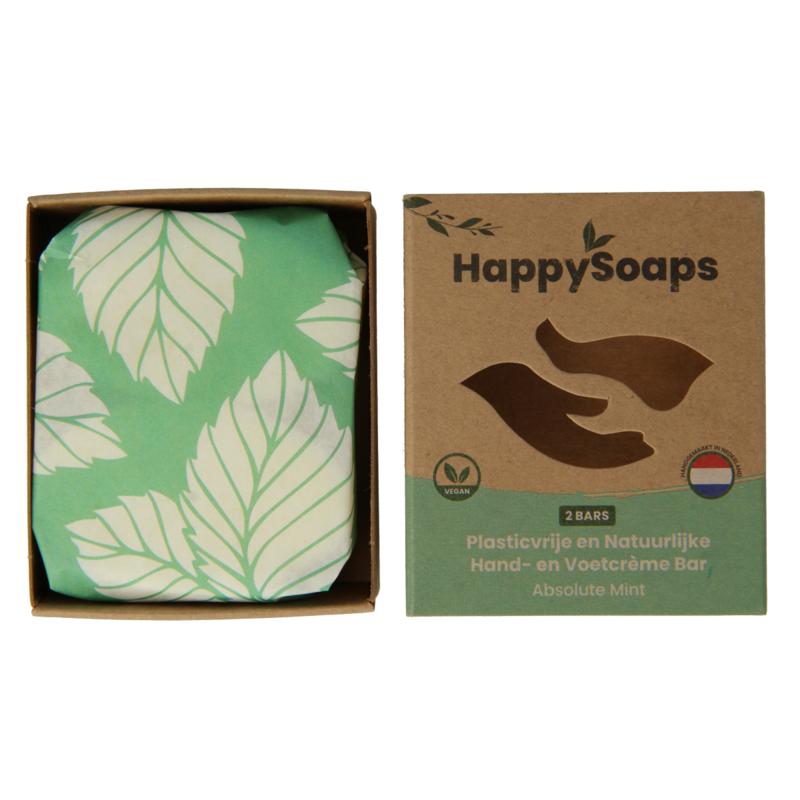 Happysoaps Hand & voetcreme bar absolute mint (40 gr)