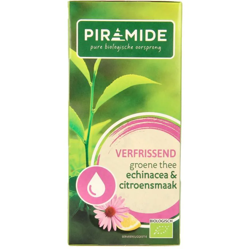 Piramide Verfrissendgroene Thee Citroe N & Echinacea Bio (20 stuks)