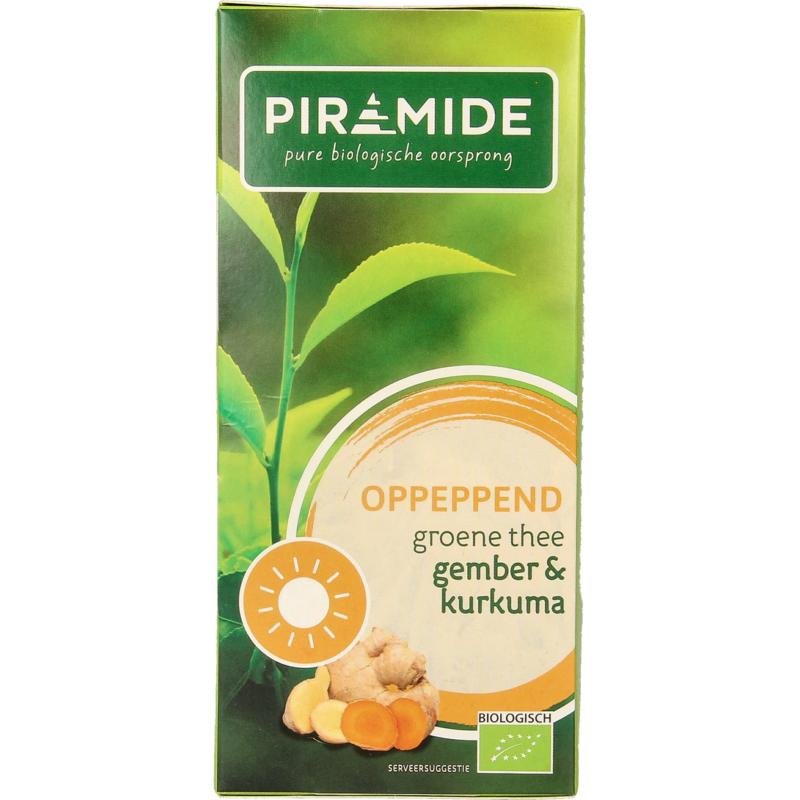 Piramide Oppeppendgroene Thee Gember & Curcuma Bio (20 stuks)
