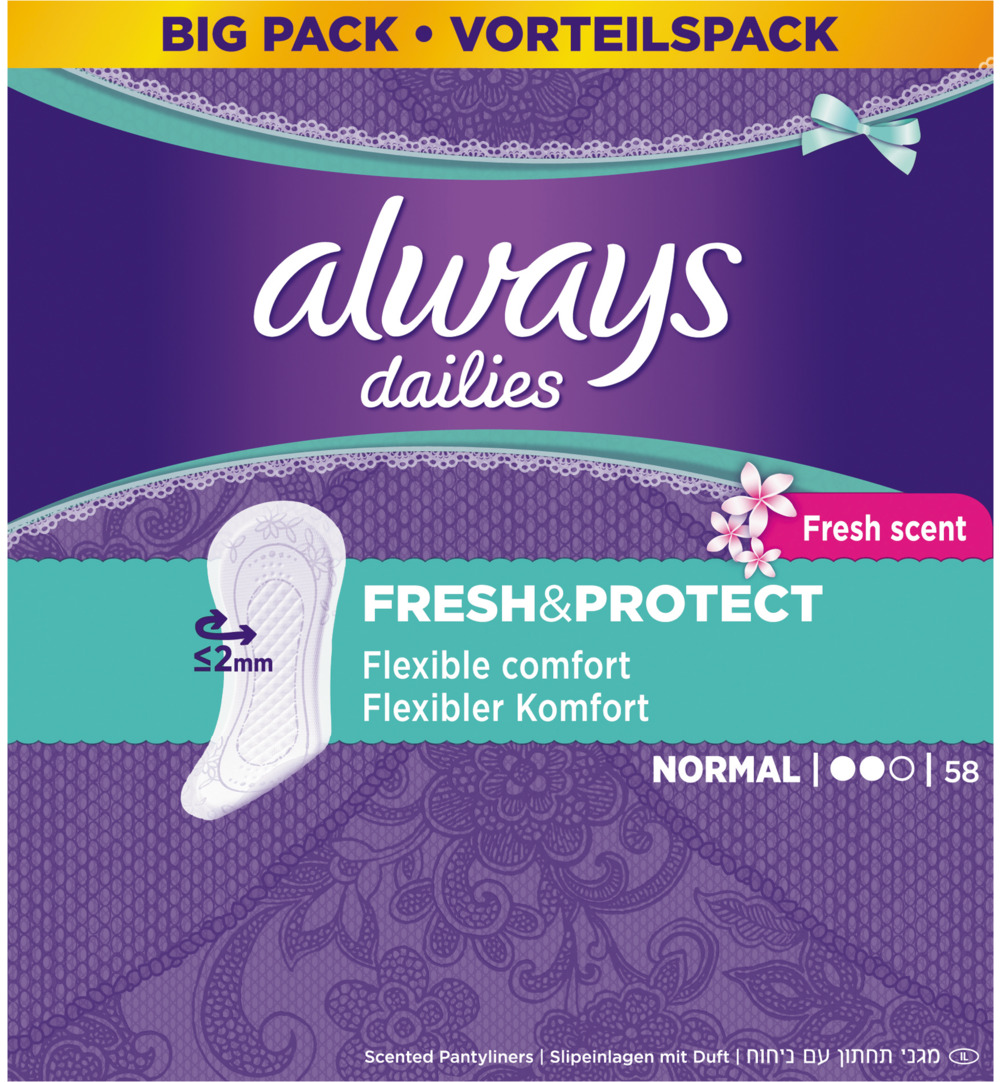 Always Inlegkruisje fresh normaal (58 stuks)