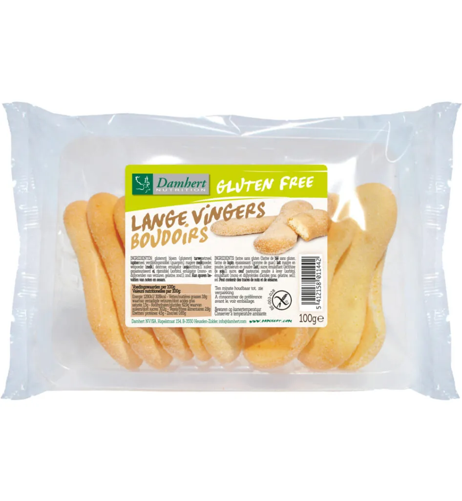 Damhert Lange vingers koekje glutenvrij (100 gr)