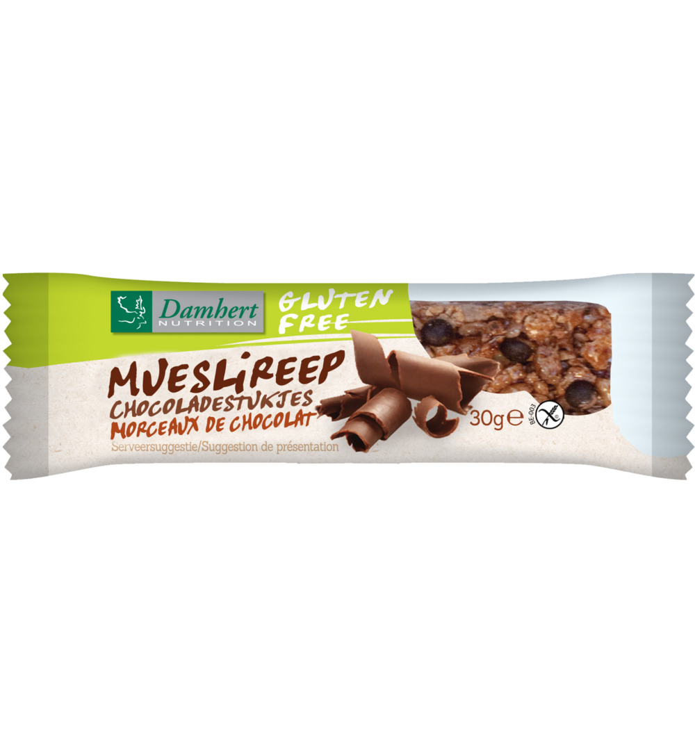 Damhert Mueslireep Chocolade Glutenvrij (30 gr)