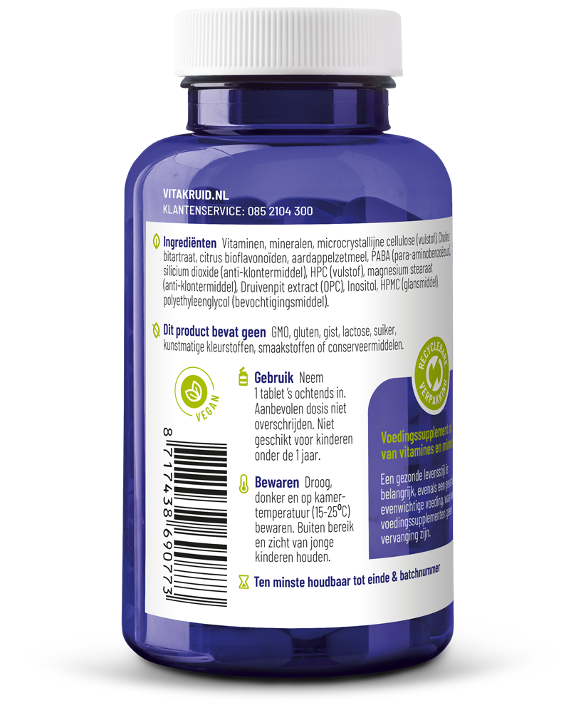 Vitakruid Multi Dag Mama 100% Vegan (90 tabletten)