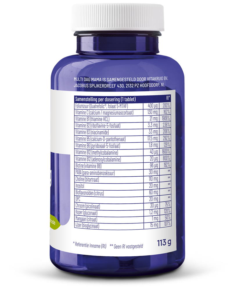 Vitakruid Multi Dag Mama 100% Vegan (90 tabletten) - image 2