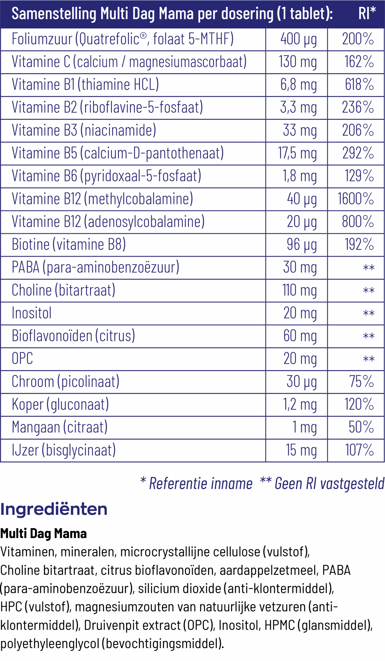 Vitakruid Multi Dag Mama 100% Vegan (90 tabletten) - image 3