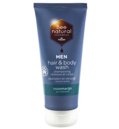 Bee Honest Hair & body wash men rozemarijn (200 ml)