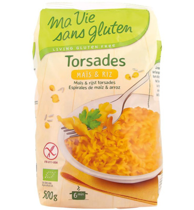 Ma Vie Sans Gluten Rijst/Mais Spirelli Glutenvrij Bio (500 gr)