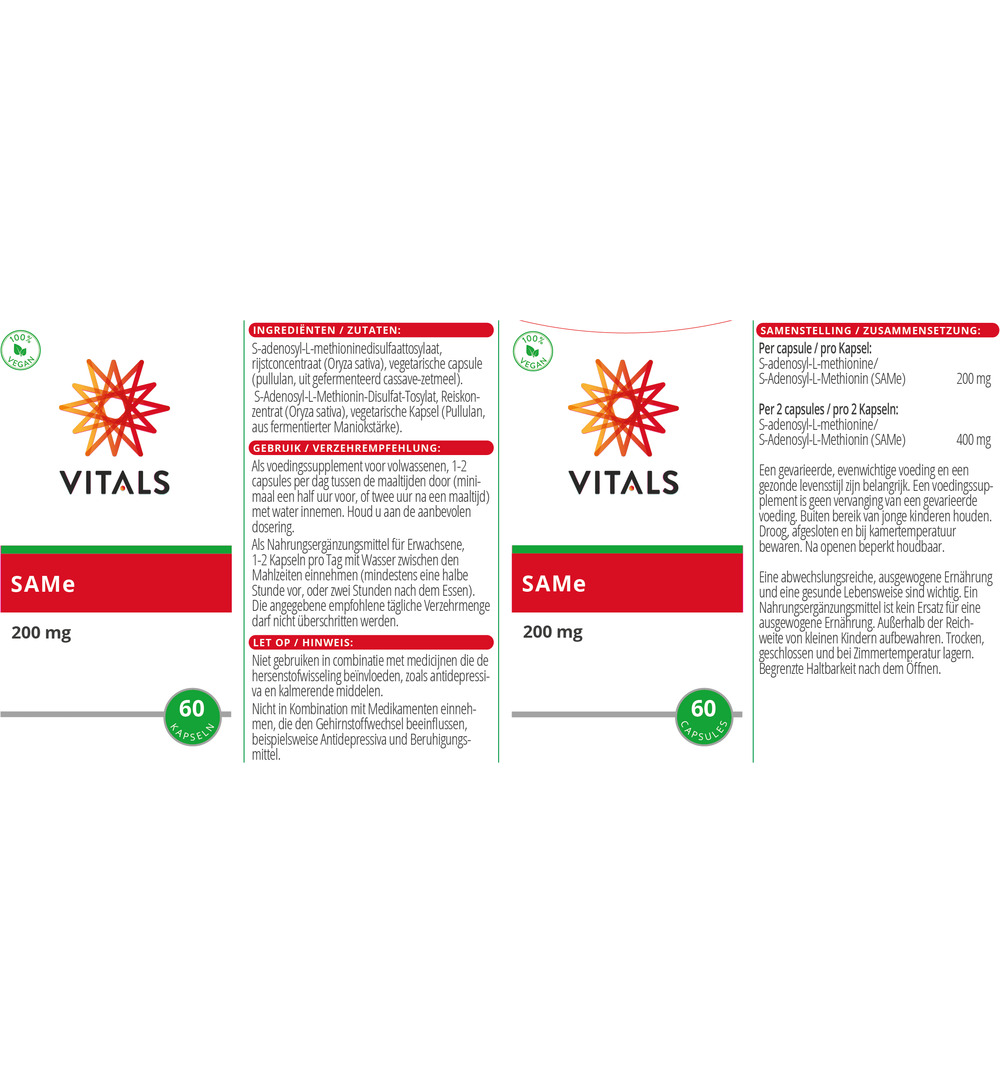 Vitals SAME 200 mg (60 vega capsules) - image 3