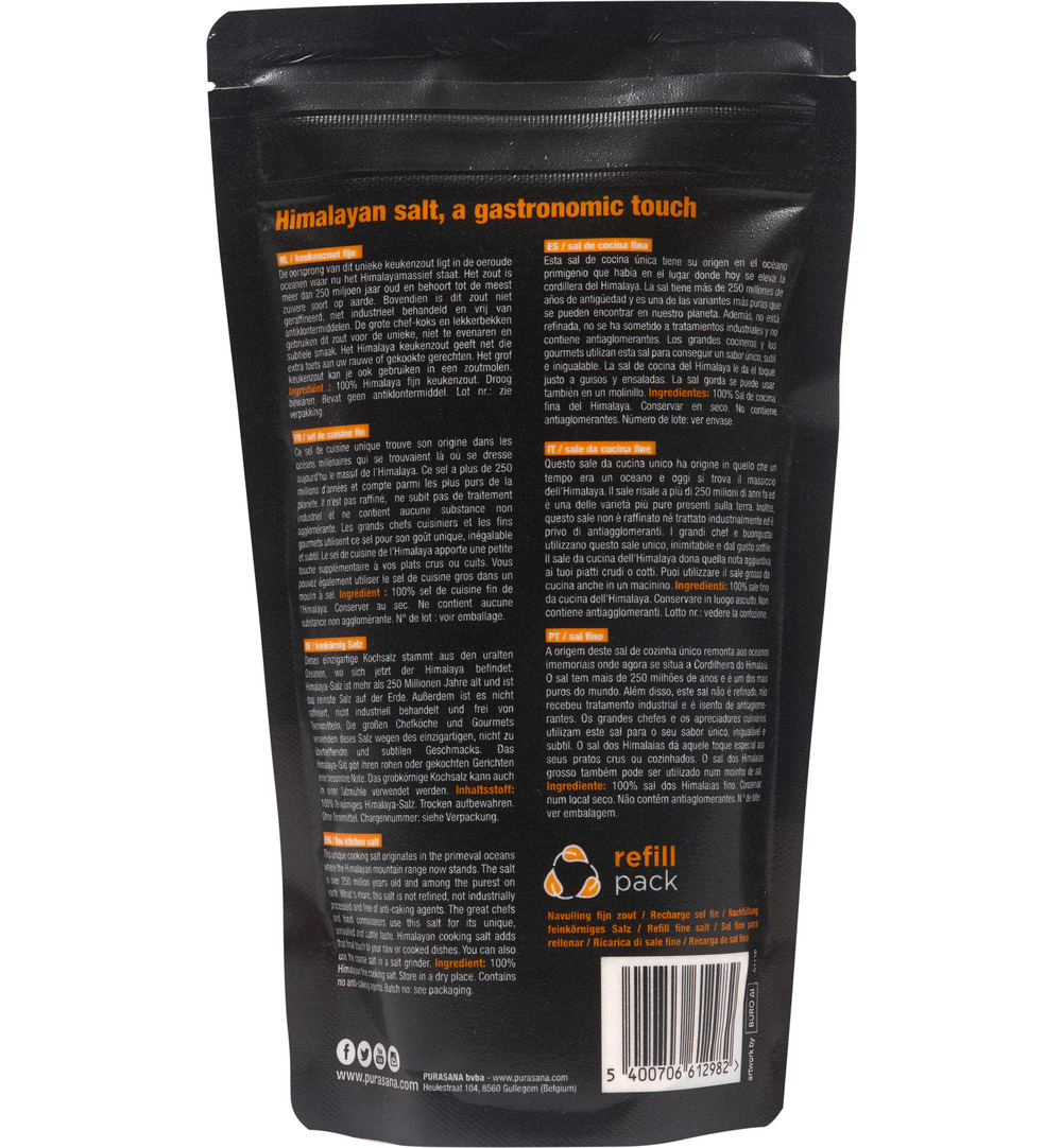 Purasana Himasala Keukenzout Fijn Navul/Sel Fin Recharge (500 gr)