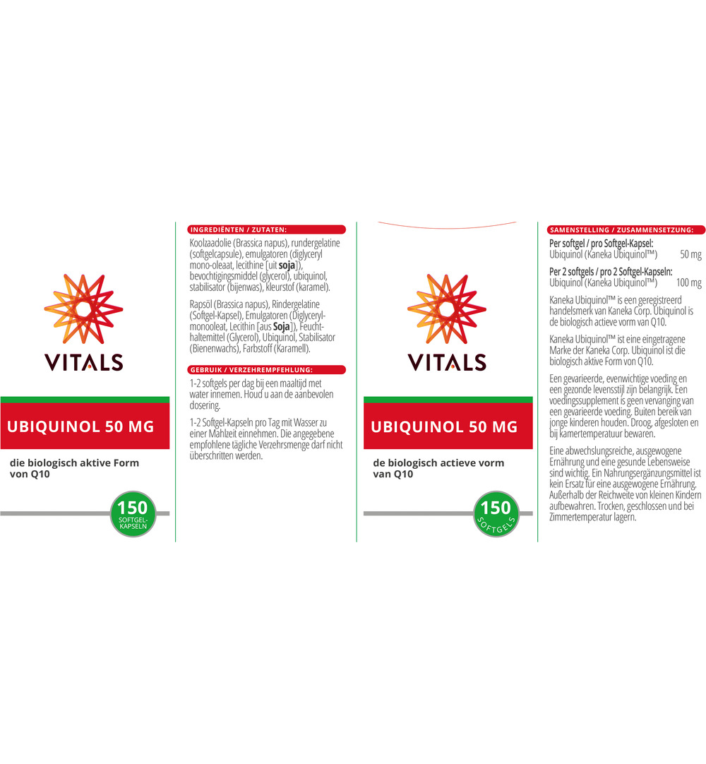 Vitals Ubiquinol 50 mg (150 softgels) - image 3