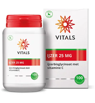Vitals IJzer 25 mg met Vitamine C (100 capsules)