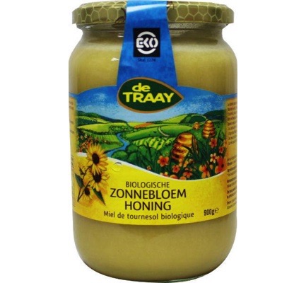 De Traay Zonnebloemhoning creme bio (900 gr)
