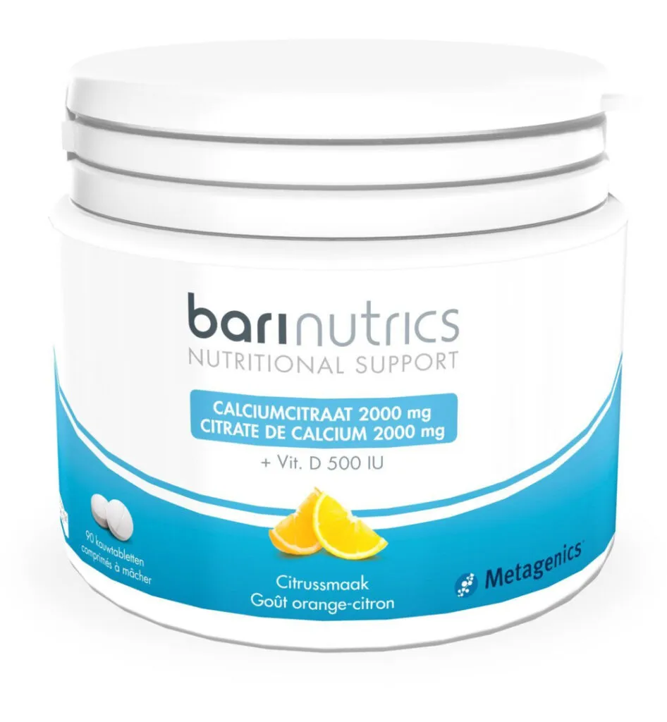 Barinutrics Calciumcitraat citrus (90 kauwtabletten)
