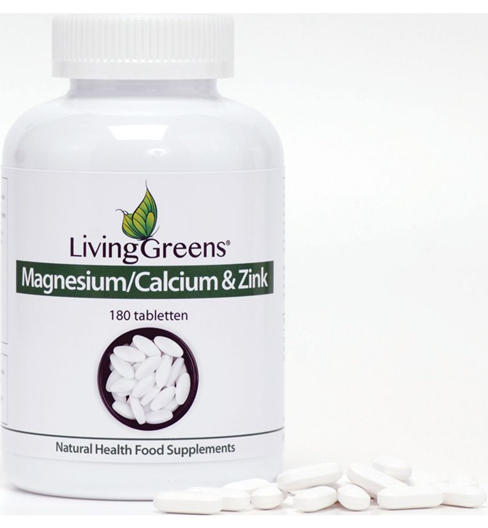 LivingGreens Magnesium calcium zink (180 tabletten)
