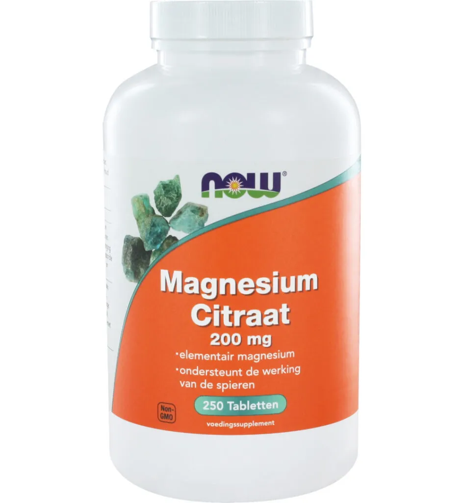 Now Magnesium citraat 200 mg (250 tabletten)